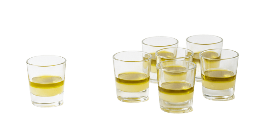 1 Shot Solio vs. 6 Shots herkömmliches Olivenöl — gleiche Polyphenolmenge