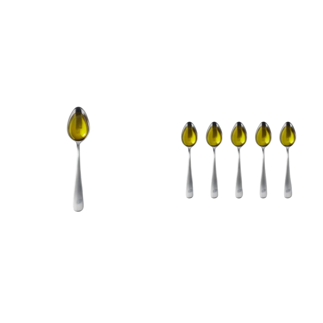 1 spoon of Solio vs 5 spoons of regular olive oil comparison