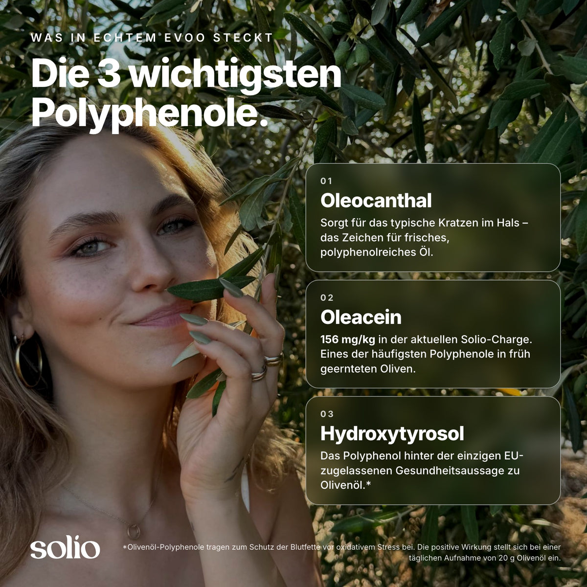 Solio — Hochpolyphenoles Olivenöl aus Apulien (954 mg/kg)